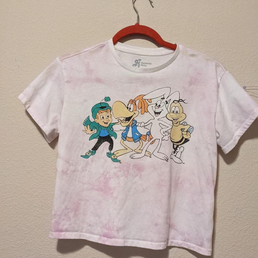 Youth large. General Mills cereal shirt. Pink tye dye.